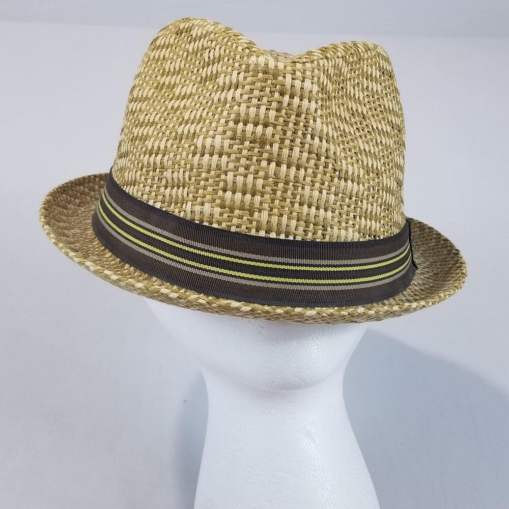 Henschel Hat Fedora Fitted Mens XL Beige Straw Lightweight Summer Outdoor USA